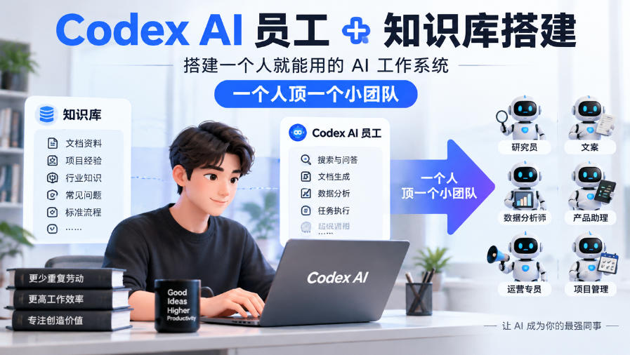 Codex AI员工+知识库搭建，搭建一个人就能用的AI工作系统，一个人顶一个小团队-邪修侠 - 演示