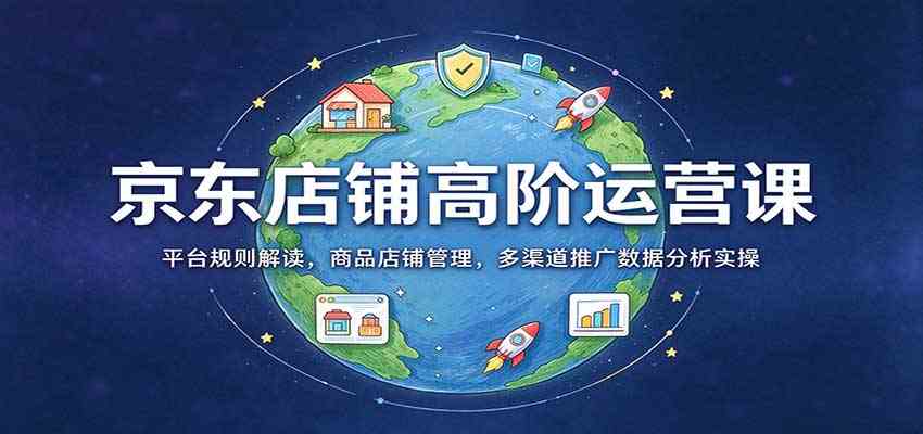 京东店铺高阶运营课：平台规则解读，商品店铺管理，多渠道推广数据分析实操-怪兽网创俱乐部