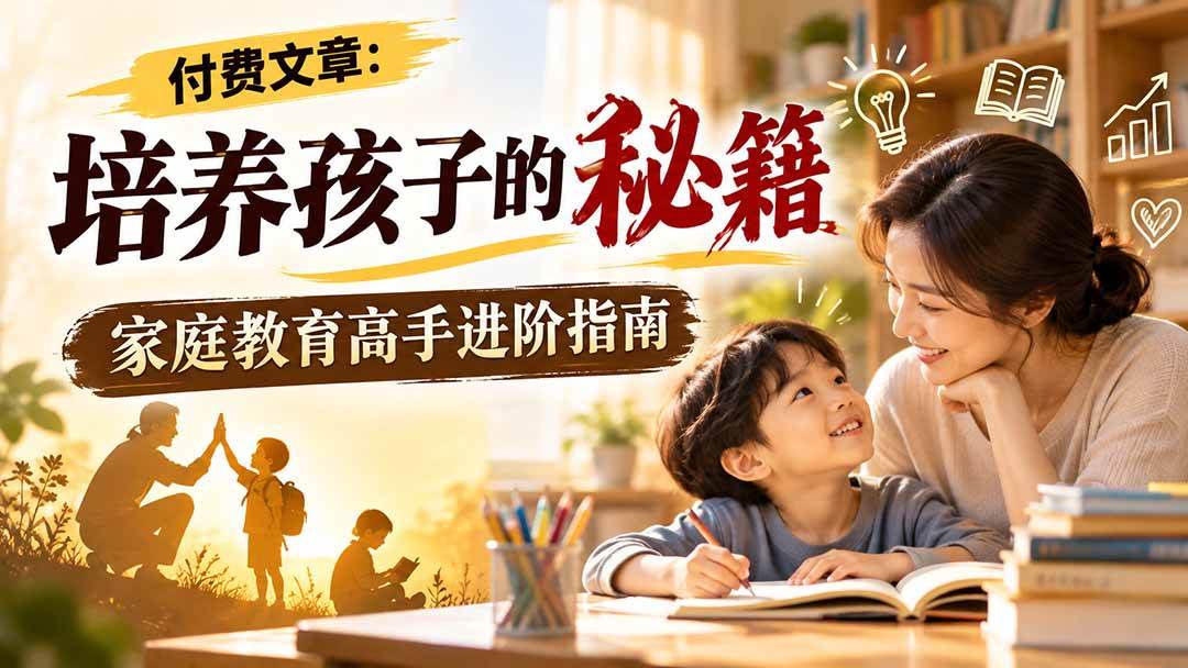 （20919期）付费文章：培养孩子的秘籍，家庭教育高手进阶指南