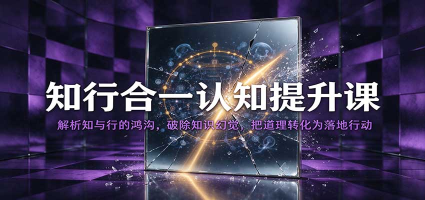 知行合一认知提升课：解析知与行的鸿沟，破除知识幻觉，把道理转化为落地行动-怪兽网创俱乐部