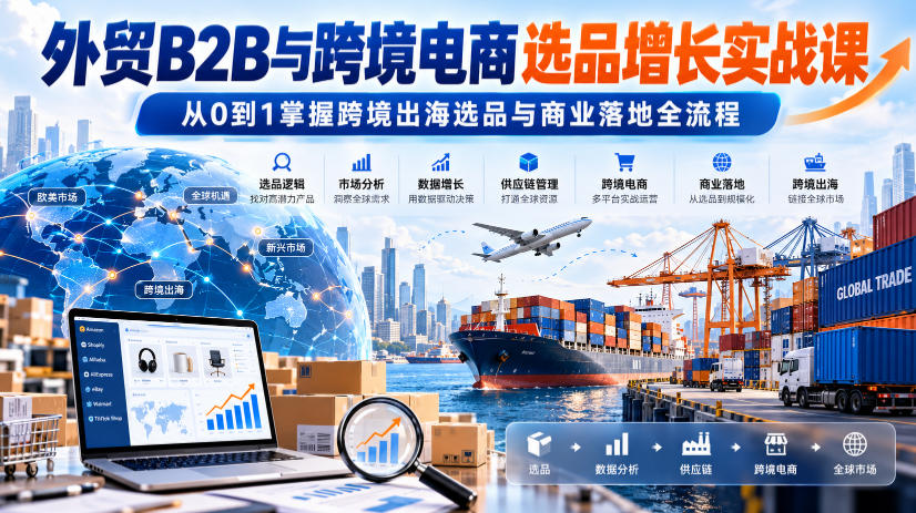 外贸B2B与跨境电商选品增长实战课，从0到1掌握跨境出海选品与商业落地全流程-邪修侠 - 演示