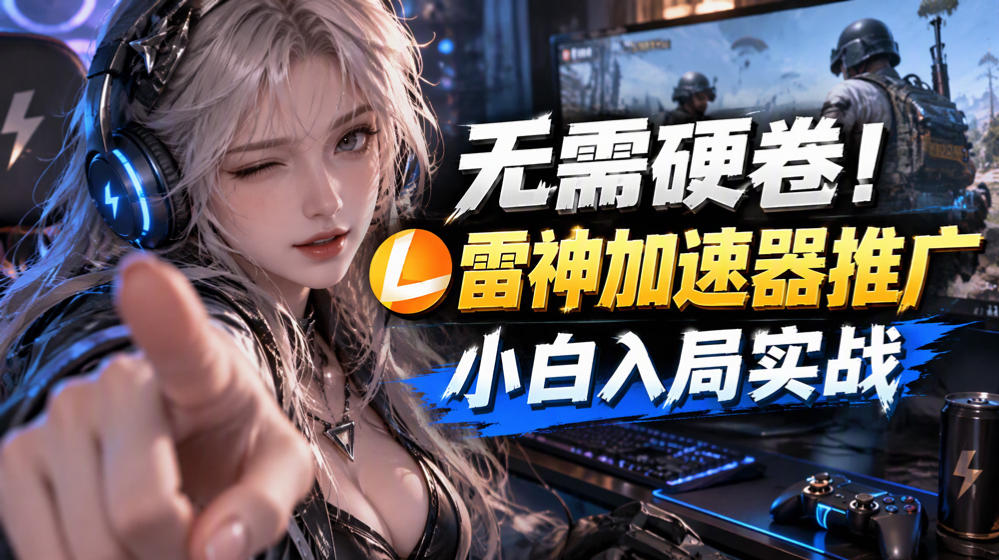 无需硬卷！雷神加速器推广，小白入局实战一天也能几十r-怪兽网创俱乐部