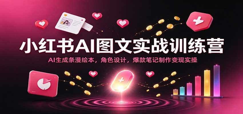 小红书AI图文实战训练营：AI生成条漫绘本，角色设计，爆款笔记制作变现实操-怪兽网创俱乐部