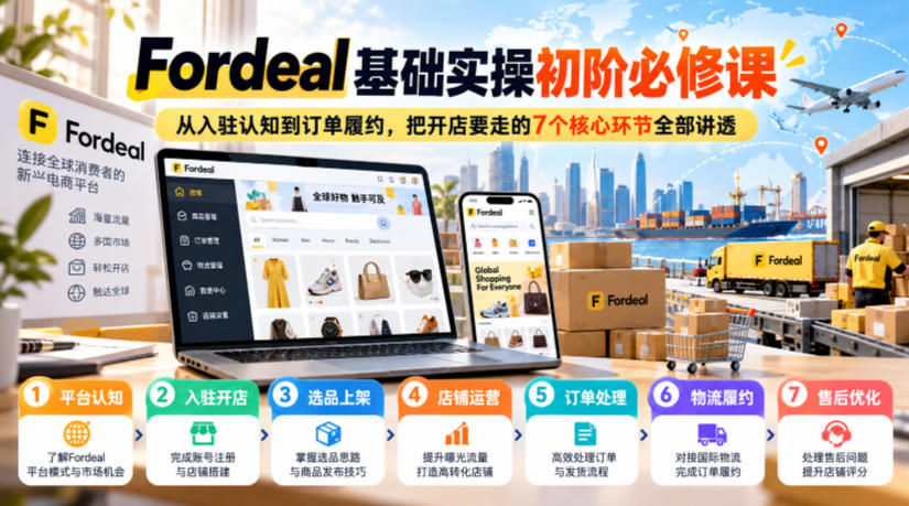 Fordeal基础实操初阶必修课，从入驻认知到订单履约，把开店要走的7个核心环节全部讲透-邪修侠 - 演示