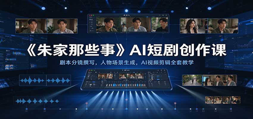 《朱家那些事》AI短剧创作课：剧本分镜撰写，人物场景生成，AI视频剪辑全套教学-邪修侠 - 演示