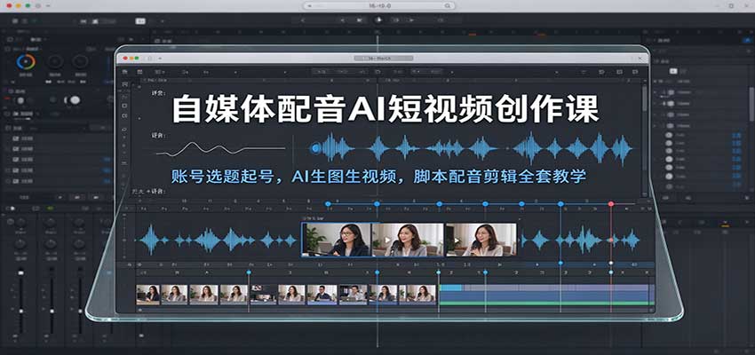 自媒体配音AI短视频创作课：账号选题起号，AI生图生视频，脚本配音剪辑全套教学-邪修侠 - 演示
