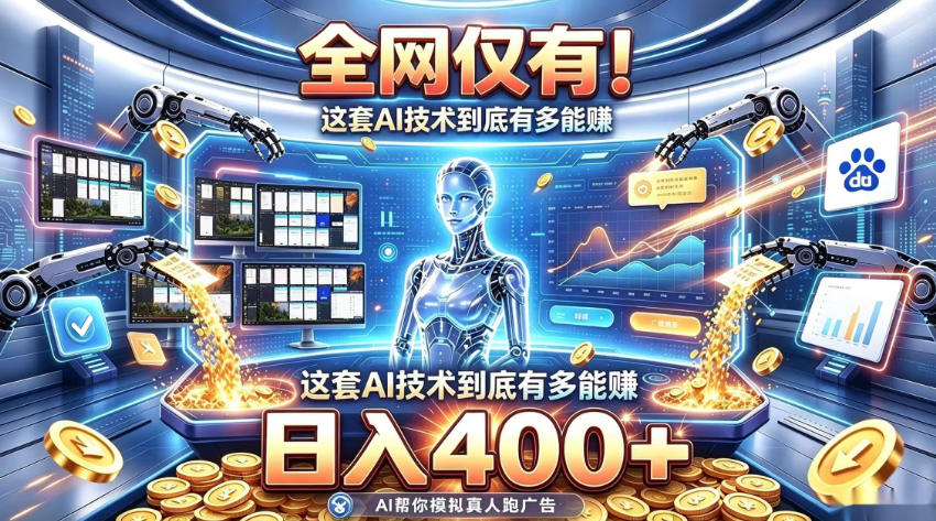 全网仅有！这套AI技术到底有多能賺，日入400+，无需人工干预，实现真正被动变现【揭秘】-怪兽网创俱乐部