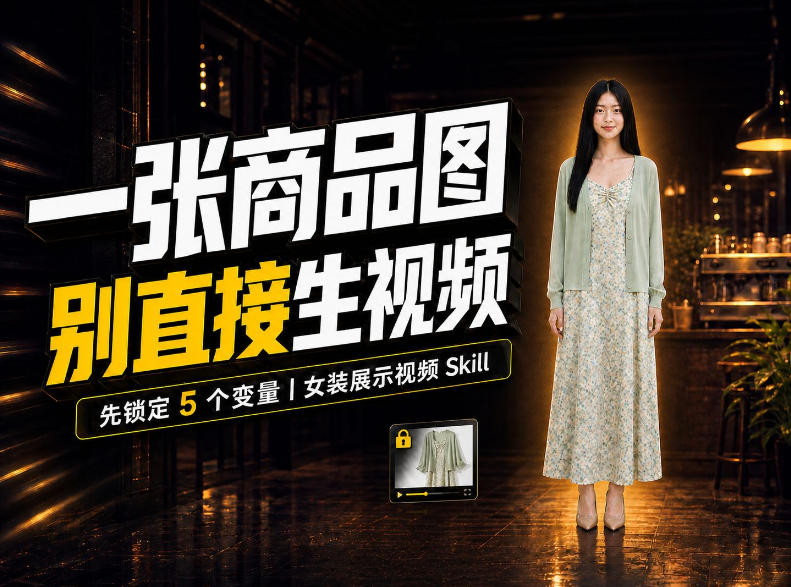 女装AI视频总翻车？问题不在提示词，女装展示视频Skill先锁定5个变量！-怪兽网创俱乐部