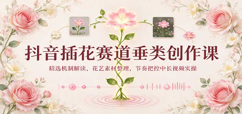 抖音插花赛道垂类创作课：精选机制解读，花艺素材整理，节奏把控中长视频实操-邪修侠 - 演示