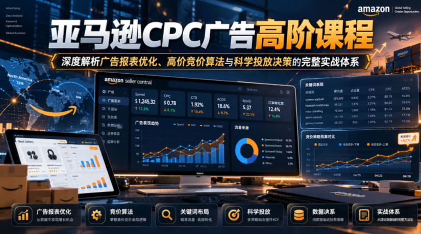 亚马逊CPC广告高阶课程，深度解析广告报表优化、高价竞价算法与科学投放决策的完整实战体系-怪兽网创俱乐部