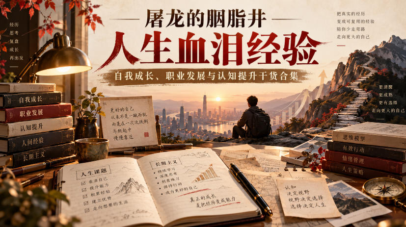 屠龙的胭脂井人生血泪经验｜自我成长、职业发展与认知提升干货合集【文档】-多课资源站