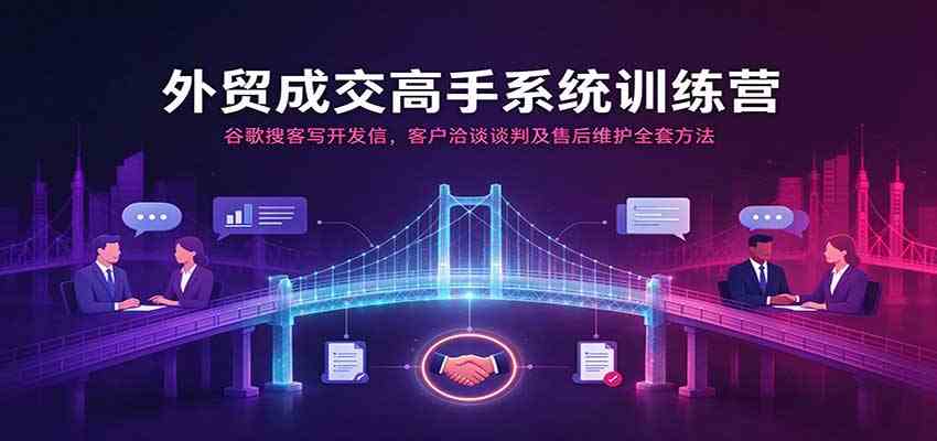 外贸成交高手系统训练营：谷歌搜客写开发信，客户洽谈谈判及售后维护全套方法-怪兽网创俱乐部