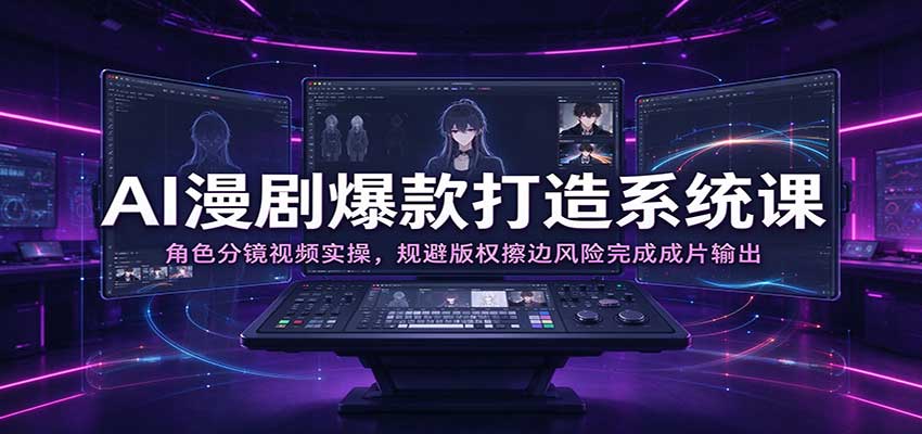 AI漫剧爆款打造系统课：角色分镜视频实操，规避版权擦边风险完成成片输出-怪兽网创俱乐部