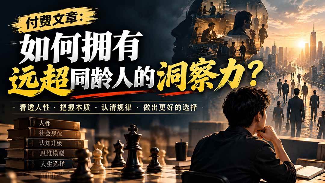 （20976期）付费文章：如何拥有远超同龄人的洞察力？-怪兽网创俱乐部