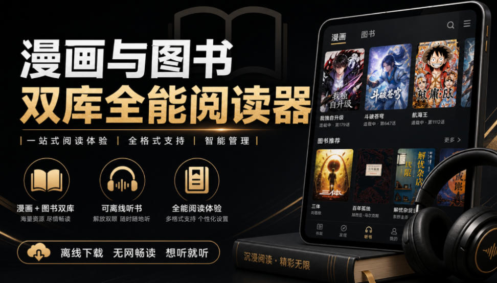 Github开源工具！支持漫画与图书双库的全能阅读软件，内置六类朗读引擎，可离线听书Cmbok-怪兽网创俱乐部