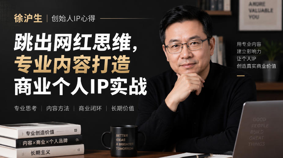 徐沪生创始人IP心得｜跳出网红思维，专业内容打造商业个人IP实战【文档】-怪兽网创俱乐部