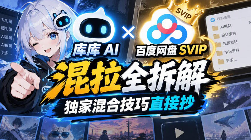 库库AI×百度网盘SVIP混拉全拆解，独家混合技巧直接抄-多课资源站