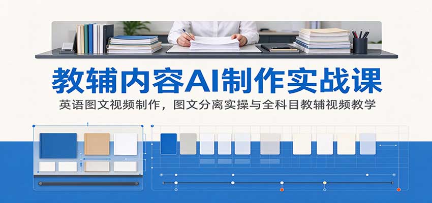 AI制作教辅内容实战课：英语图文视频制作，图文分离实操与全科目教辅视频教学-怪兽网创俱乐部