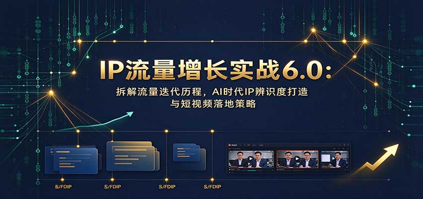 IP流量增长实战6.0：拆解流量迭代历程，AI时代IP辨识度打造与短视频落地策略-邪修侠 - 演示
