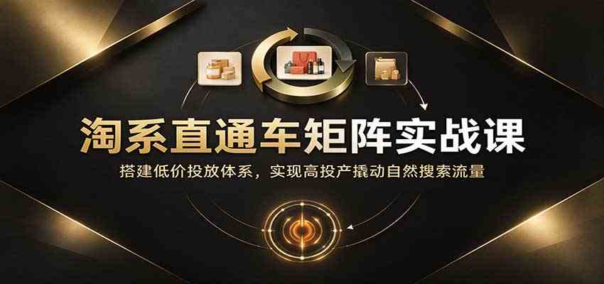 淘系直通车矩阵实战课：搭建低价投放体系，实现高投产撬动自然搜索流量-怪兽网创俱乐部