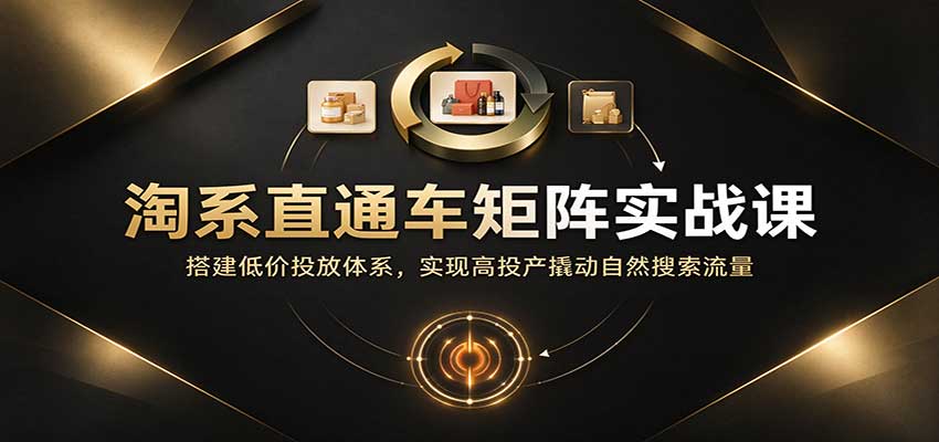 淘系直通车矩阵实战课：搭建低价投放体系，实现高投产撬动自然搜索流量-邪修侠 - 演示