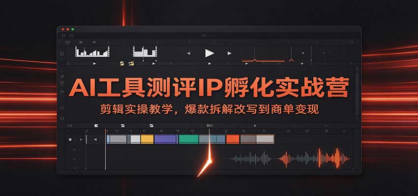 AI工具测评IP孵化实战营：剪辑实操教学，爆款拆解改写到商单变现-怪兽网创俱乐部