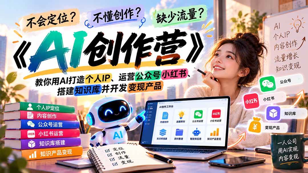 （21088期）不会定位、不懂创作、缺少流量？《AI创作营》教你用AI打造个人IP、运营公众号小红书、搭建知识库并开发变现产品-邪修侠 - 演示