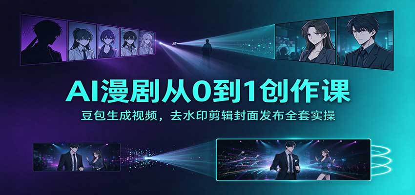 AI漫剧从0到1创作课：豆包生成视频，去水印剪辑封面发布全套实操-怪兽网创俱乐部