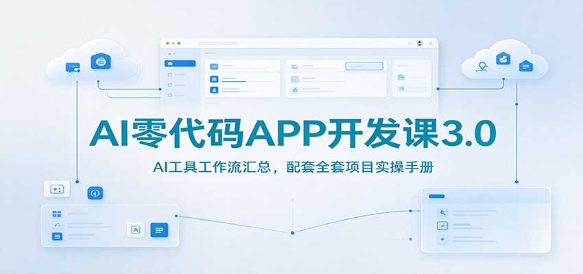 AI零代码APP开发课3.0：AI工具工作流汇总，配套全套项目实操手册-邪修侠