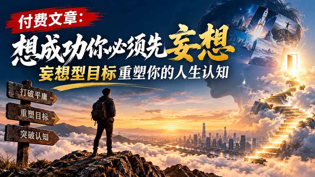 （21078期）付费文章：想成功你必须先妄想，妄想型目标重塑你的人生认知-邪修侠