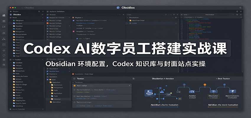 Codex AI数字员工搭建实战课：Obsidian 环境配置，Codex 知识库与封面站点实操-邪修侠 - 演示