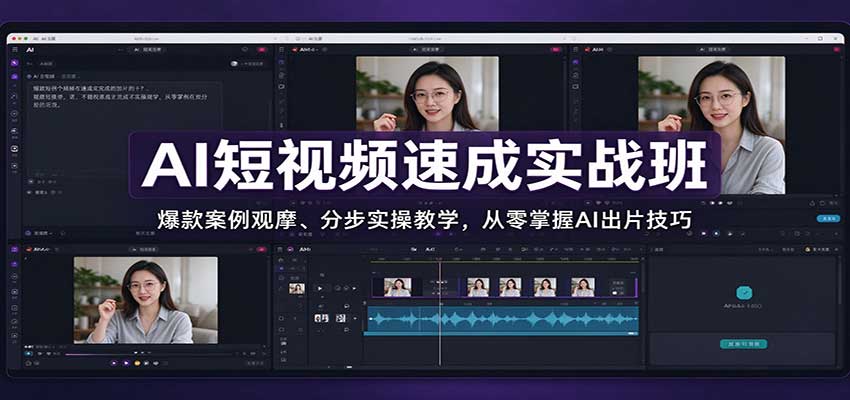 AI短视频速成实战班：爆款案例观摩、分步实操教学，从零掌握AI出片技巧-邪修侠 - 演示
