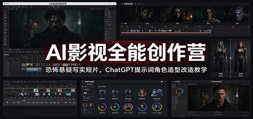 AI影视全能创作营：恐怖悬疑写实短片，ChatGPT提示词角色造型改造教学-邪修侠 - 演示