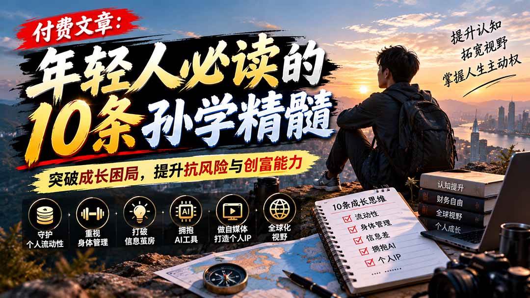 （21112期）付费文章：年轻人必读的10条孙学精髓，突破成长困局，提升抗风险与创富能力-多课资源站