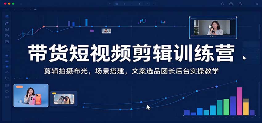 带货短视频剪辑训练营:剪辑拍摄布光,场景搭建,文案选品团长后台实操教学-邪修侠 - 演示
