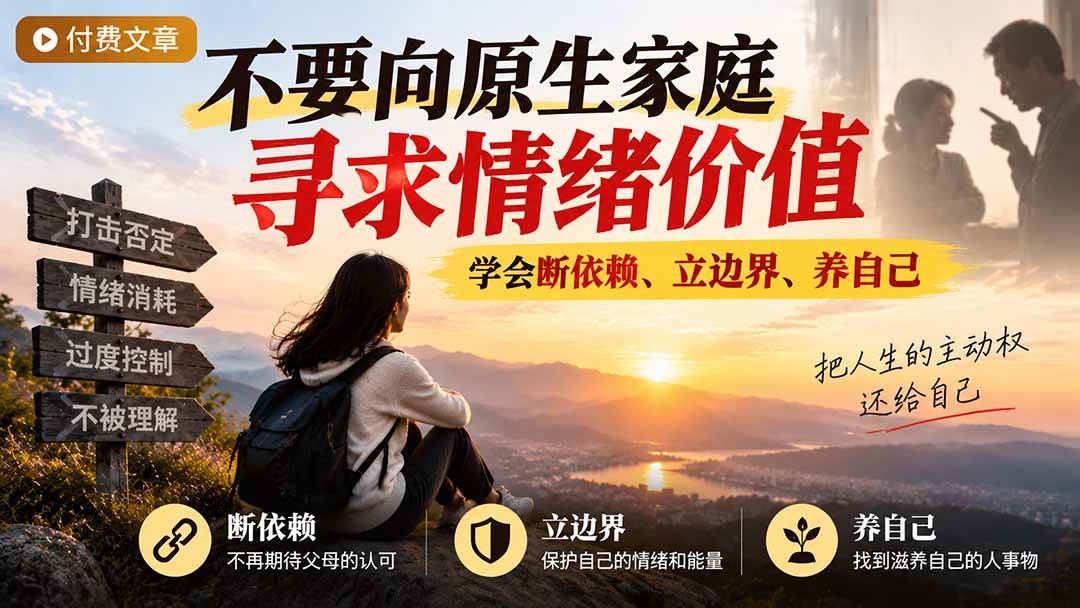 （21132期）付费文章：不要向原生家庭寻求情绪价值，学会断依赖、立边界、养自己-多课资源站