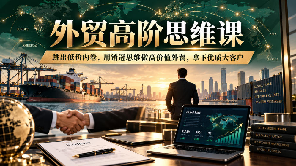 外贸高阶思维课，跳出低价内卷，用销冠思维做高价值外贸，拿下优质大客户-多课资源站