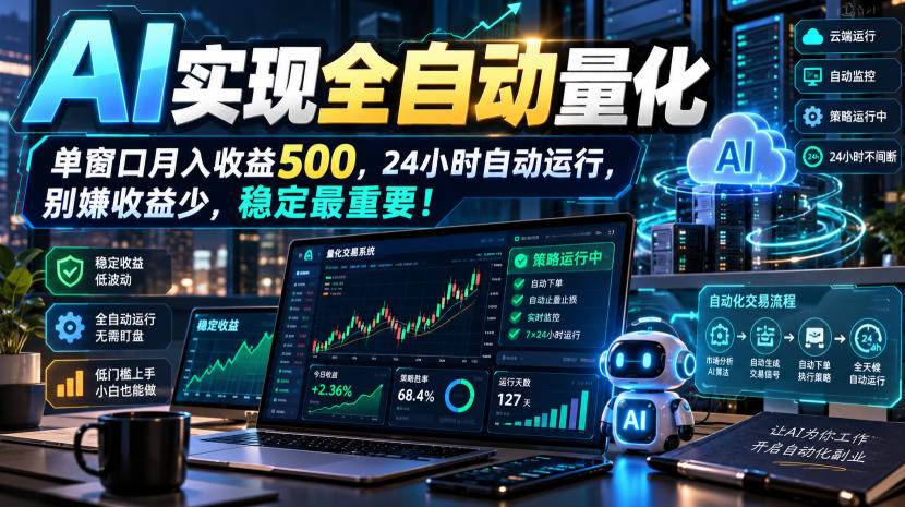 （21163期）AI全自动量化项目，长期稳定可落地，0门槛躺赚稳定项目！-多课资源站