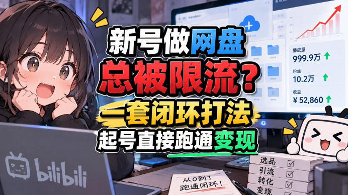 网盘拉新SOP：小白前期宝典，每一步都有明确动作，几千测试出来的打法，全程不限流-怪兽网创俱乐部