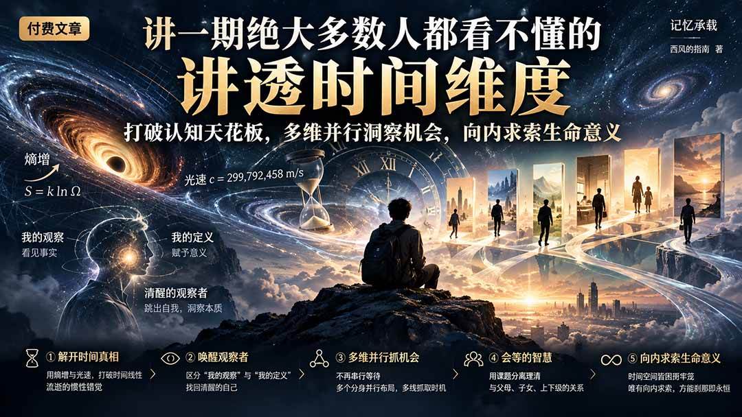 （21267期）付费文章：讲一期绝大多数人都看不懂的，讲透时间维度，打破认知天花板，多维并行洞察机会，向内求索生命意义-羽桐社资源站