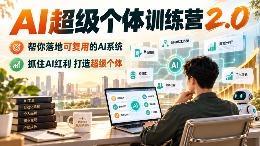 AI超级个体训练营2.0，帮你落地可复用的AI系统，抓住AI红利打造超级个体-羽桐社资源站