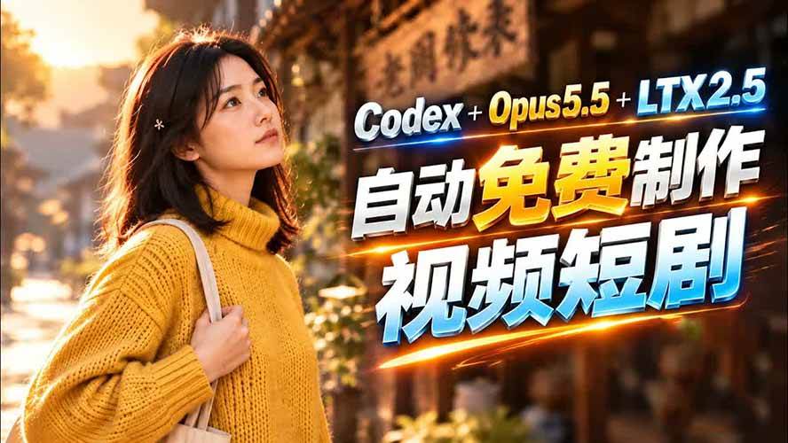 （21266期）Codex 出图 + 免费 LTX-2.5 生成视频，Claude Opus 5.5 全自动剪出 1 分钟情感短剧《停了的表》-羽桐社资源站