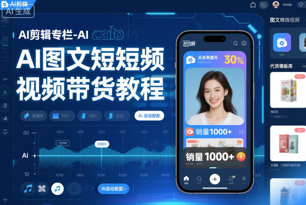 AI剪辑专栏-AI图文短视频带货教程-邪修侠 - 演示