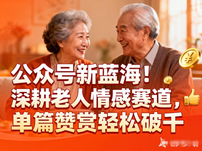 公众号新蓝海！深耕老人情感赛道，单篇赞赏轻松破1k-网亿资源平台