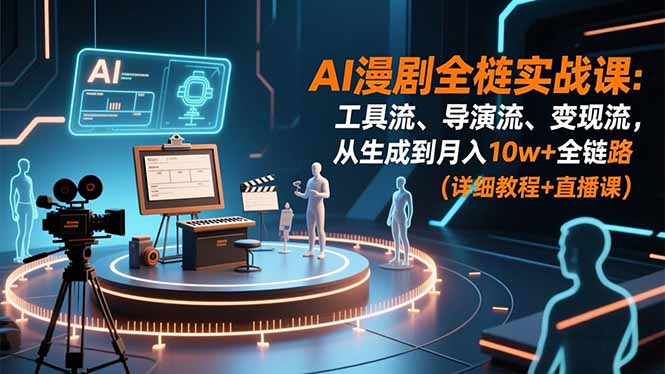 AI漫剧全栈实战课：工具流、导演流、变现流，从生成到月入10w+全链路 (详细教程+直播课-邪修侠 - 演示