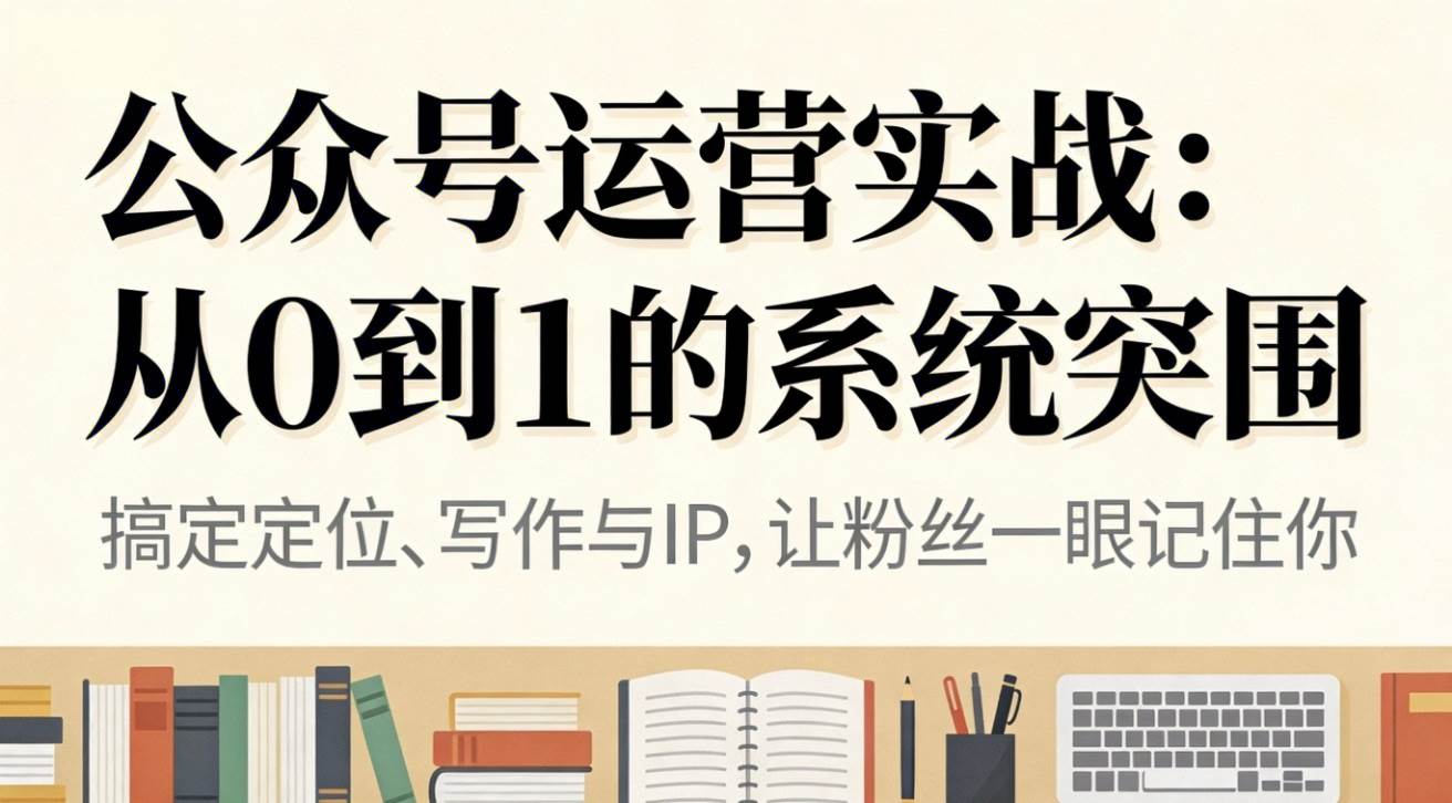 （16777期）公众号运营实战：从0到1的系统突围-网亿资源平台