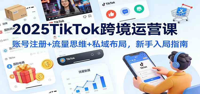 2025TikTok跨境运营课：账号注册+流量思维+私域布局，新手入局指南-网亿资源平台