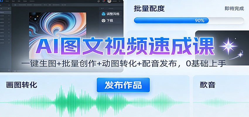 AI图文视频速成课:一键生图+批量创作+动图转化+配音发布,0基础上手-邪修侠 - 演示