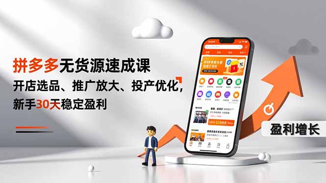 拼多多无货源速成课，开店选品、推广放大、投产优化，新手30天稳定盈利-邪修侠 - 演示
