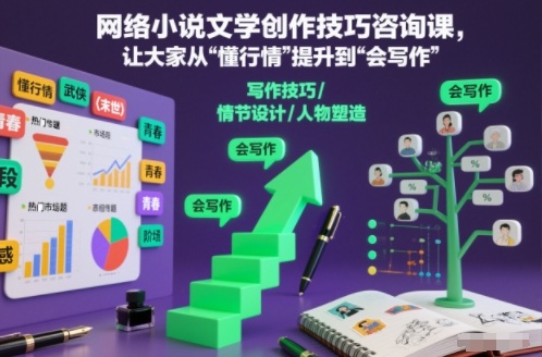 网络小说文学创作技巧咨询课，让大家从“懂行情”提升到”会写作”的高度-邪修侠 - 演示